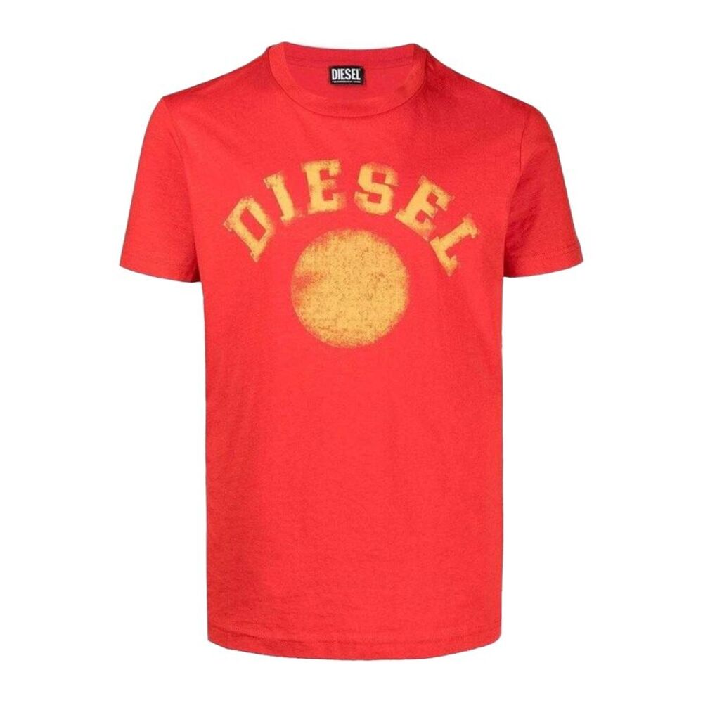 Diesel Unisex Adult Faded Logo T-Shirt / Red